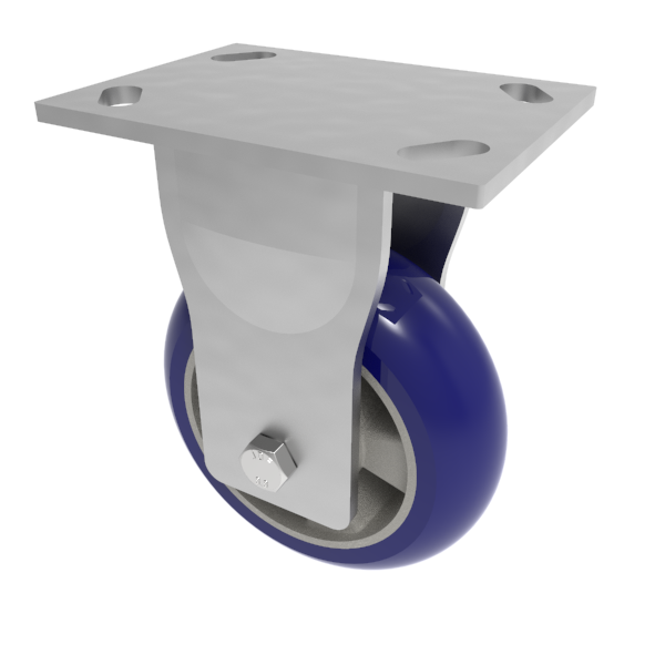 Softer Ergonomic Polyurethane Plate Fixed Castor 150mm 500kg Load