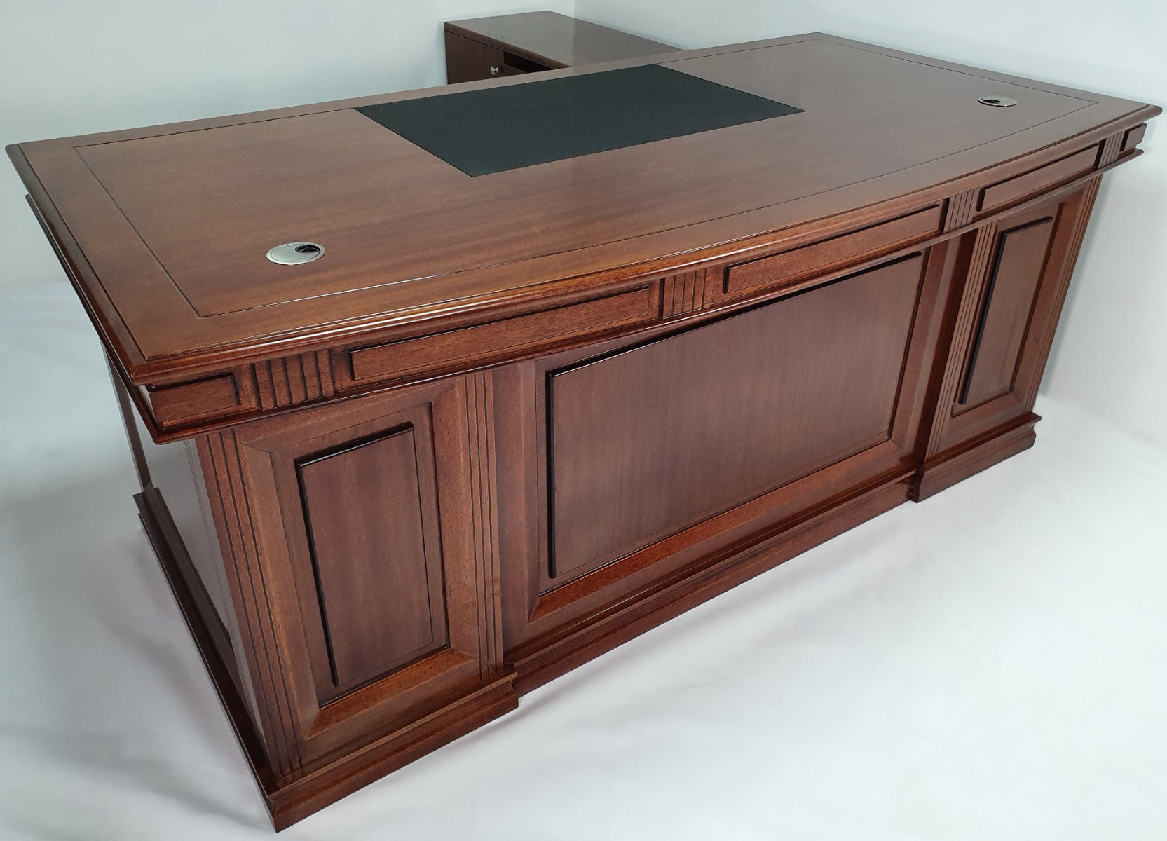 Providers Of Stunning Curved Real Light Walnut Veneer Executive Office Desk - JN1001