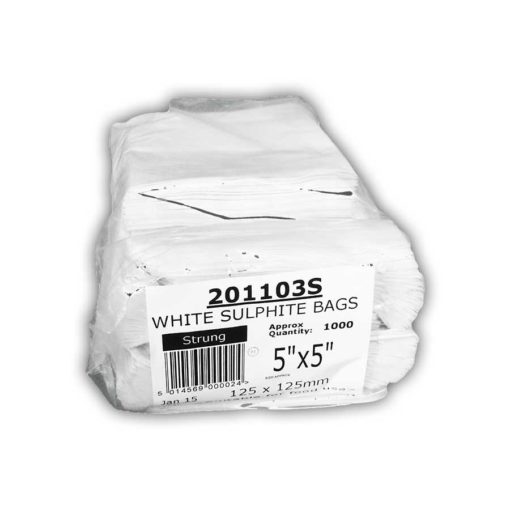 White Sulphite Bags 5 Inch - MGW5 cased 1000 For Hotels