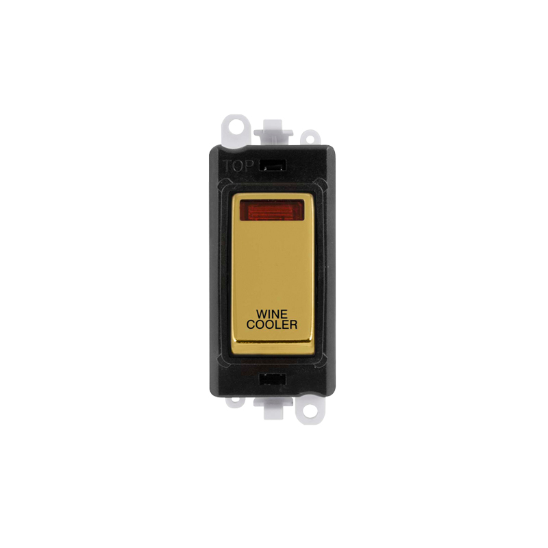 Click GridPro 20AX Polished Brass DP Switch Module with Neon Wine Cooler Insert Black