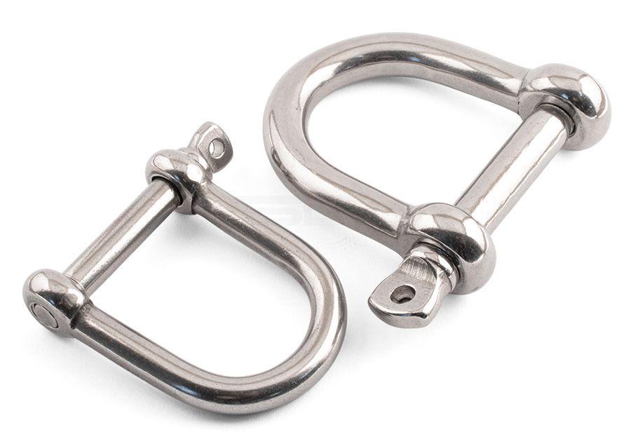 Wide Jaw D Shackles - 316 / A4 Stainless Steel