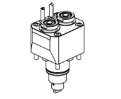 Radial geared-down ratio&#61;2:1 driven tool re-directed in Z by 100mm