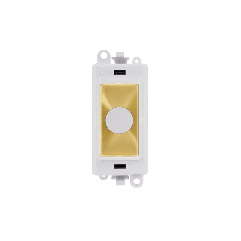 Click 20AX Satin Brass 20A Flex Outlet Module Insert Polar White