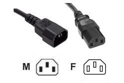 PEX-02 Mains Power Extension Lead 10 Amp IEC 320 Plug- IEC 320 Socket. C13-C14 ( Power Cables Mains Cords ), 2 metres