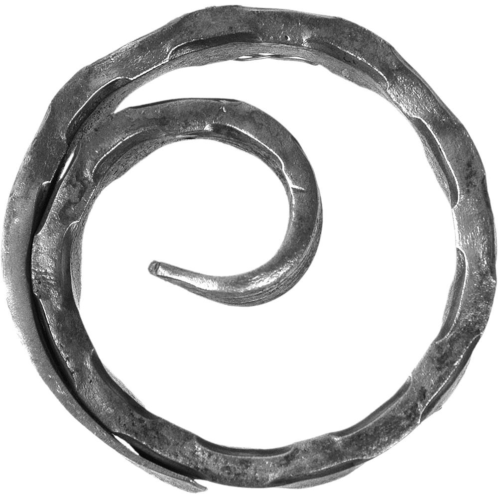 Circle With Fishtail End -  Height 100mm Hammered - 16 x 8mm Flat Bar