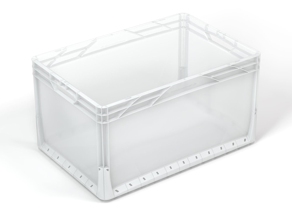 66 Litre Euronorm Clear Plastic Stacking Container - Clear