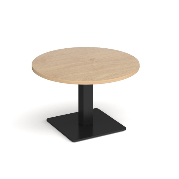 Brescia Circular Coffee Table with Black Base - Kendal Oak