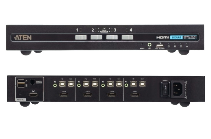 CS1184H4C Aten Secure KVM 4-Port USB HDMI Secure KVM Switch with CAC (PSD PP 4.0 Compliant)