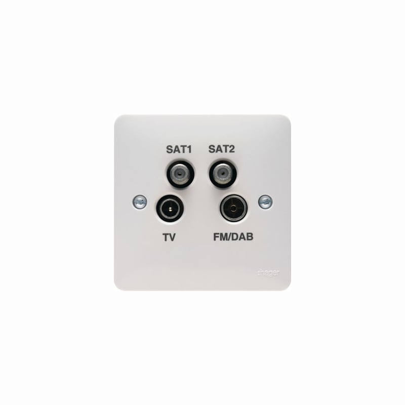 Hager Sollysta Quadplexer TV/FM/DAB/Satellite 1 and Satellite 2 Outlet