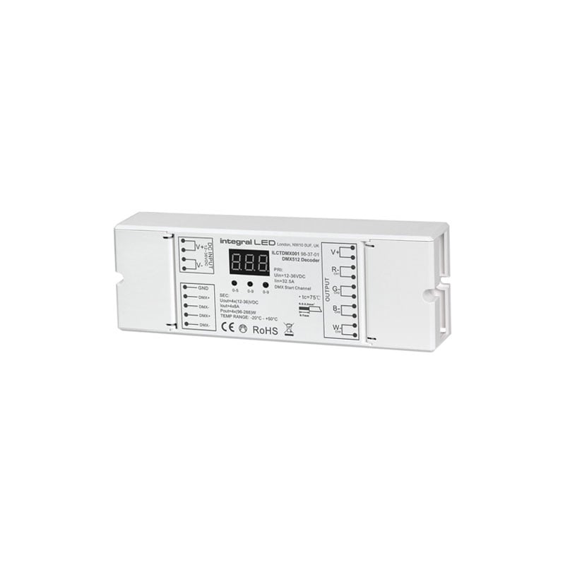 Integral DMX512 Decoder 12-36V DC Constant Voltage