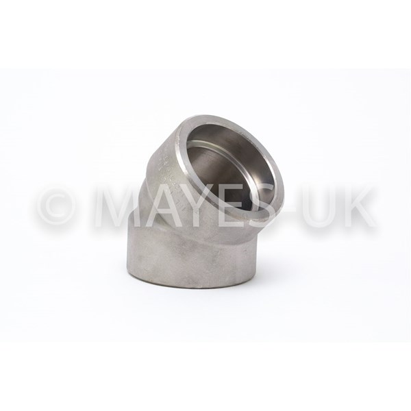 1/4" 3000 (3M) SW             
45° Elbow
A182 321 Stainless Steel
Dimensions to ASME B16.11