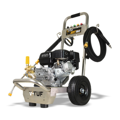 V-TUF XRT160 Industrial 5.5HP Petrol Pressure Washer with GX160 Honda Engine - 2320psi 160Bar WP, 12L/min - Stainless Steel Frame For Commercial Work