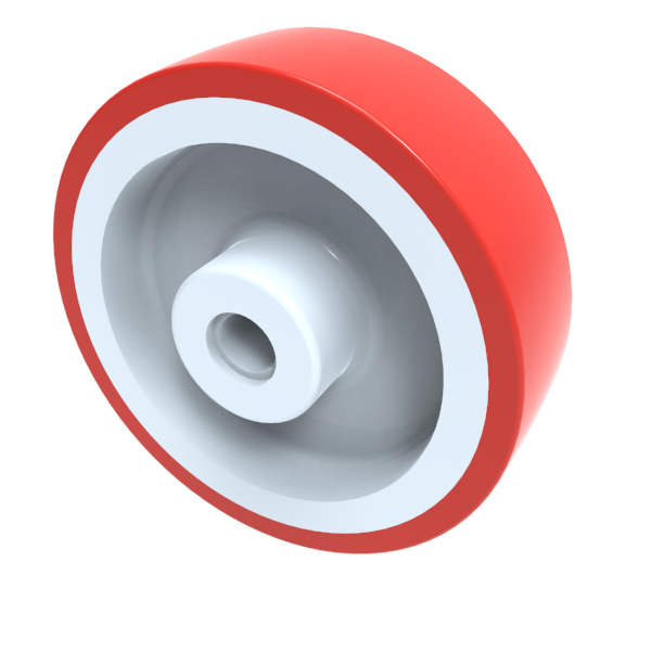 Polyurethane Nylon 100mm Plain Bearing Wheel 180kg Load