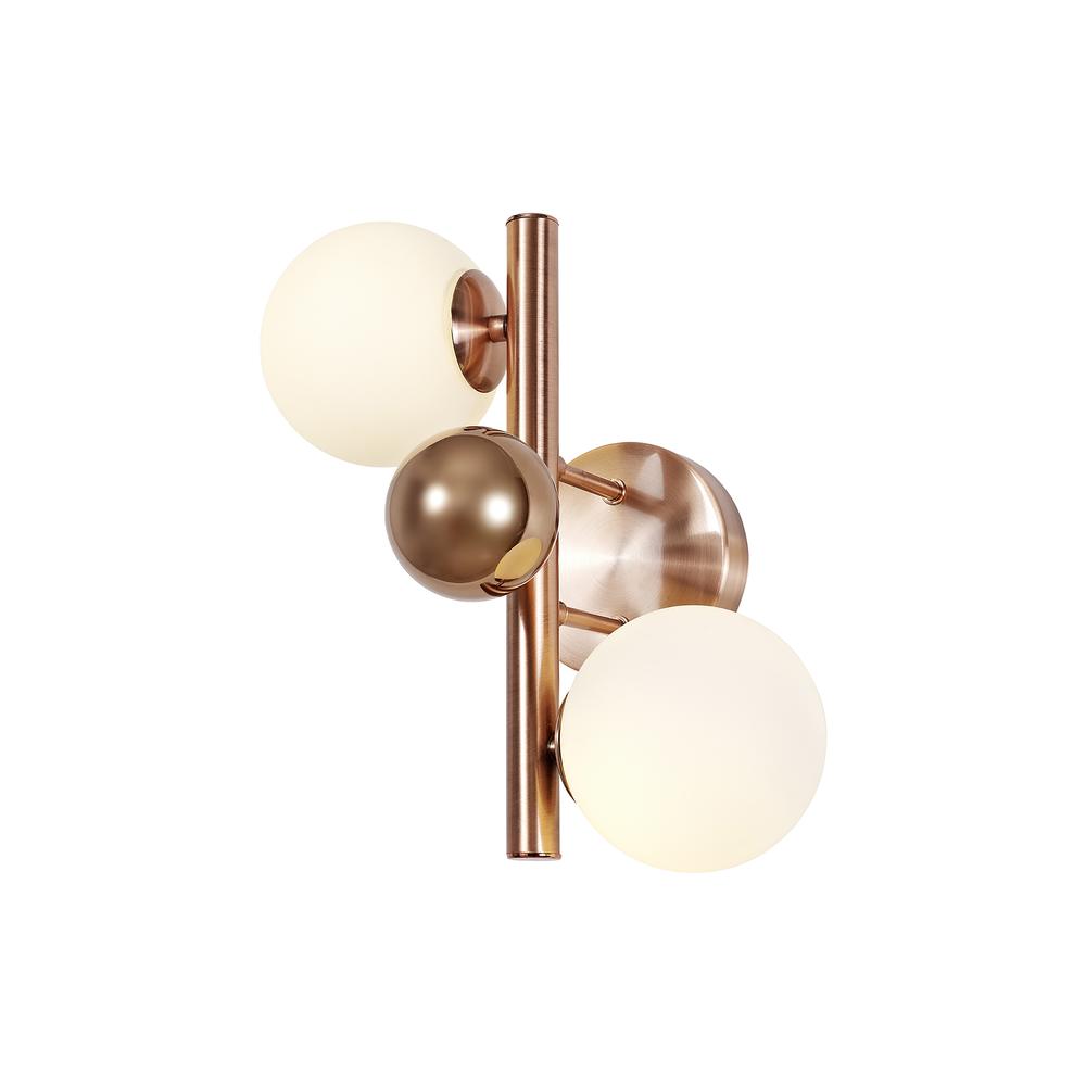 Luxuria Mateo Wall Light 2xG9 Antique Copper/Opal & Copper Glass