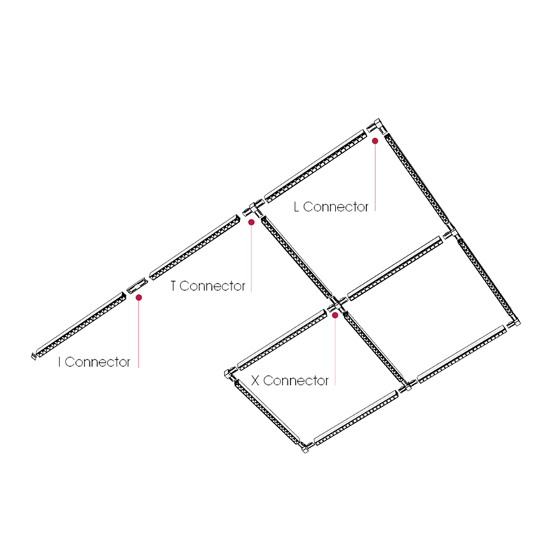 Kosnic Nile II 4-Way X" Interlock Connector Black"