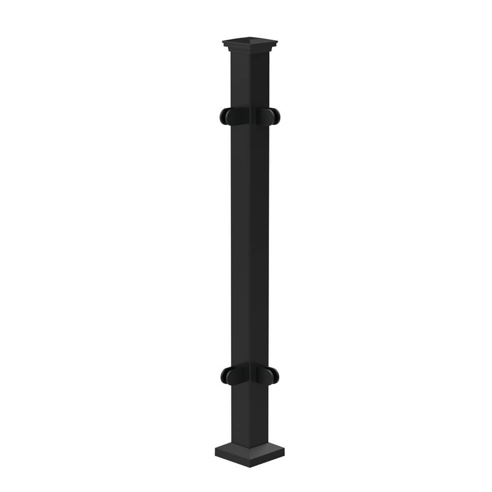 Fortitude 75mm Bolt-Down Corner Post Clamps with Cover Plate and Post Cap Black Sand 
