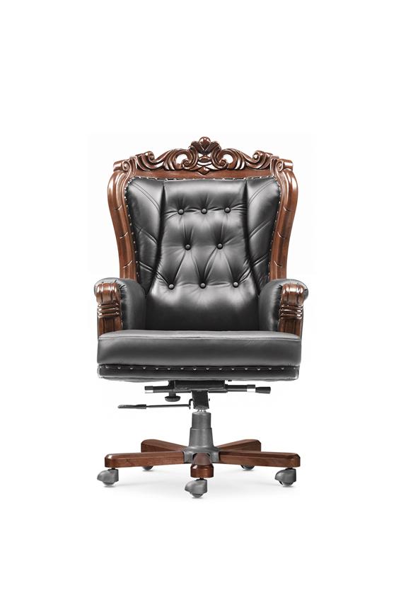 Luxurious Real Leather Office Chair with Walnut Detailing - CHA-FE9A1 Near Me