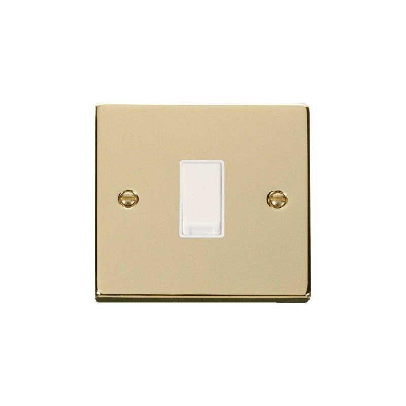 Click Deco 1 Gang Intermediate 10AX Switch Polished Brass White Inserts