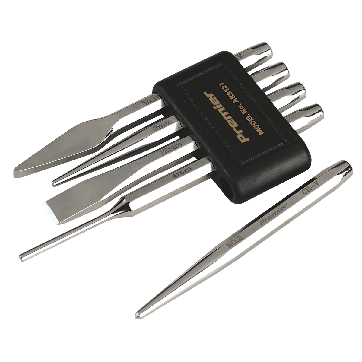Sealey AK9127 5 Piece Punch and Chisel Set, Silver