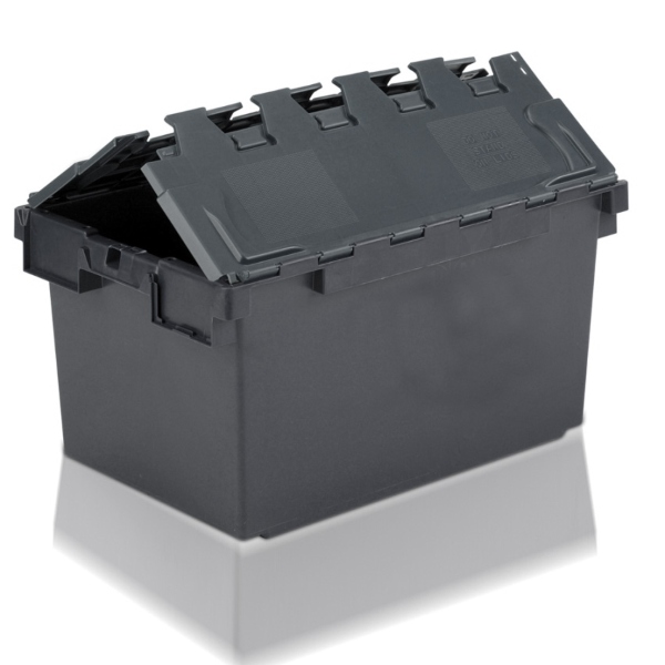 Attached Lid Container 80 Litre - Black