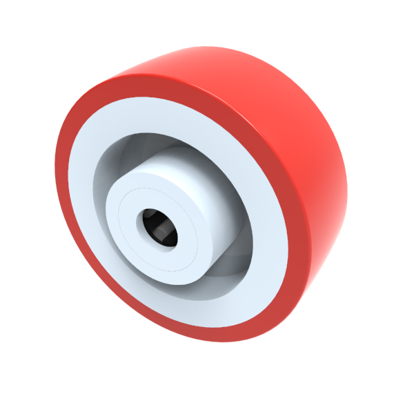 Polyurethane Nylon 80mm Roller Bearing Wheel 150kg Load