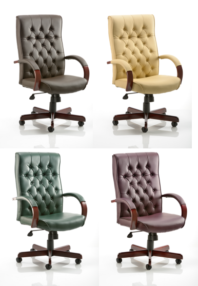 Chesterfield Executive Leather Office Chair - Brown, Burgundy, Cream or Green Option North Yorkshire