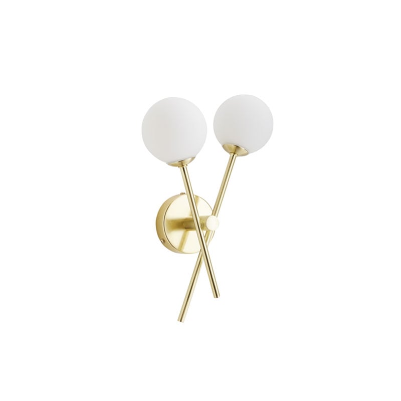 Forum Lindos Cross Arm Semi-Flush 2xG9 Satin Brass/Opal