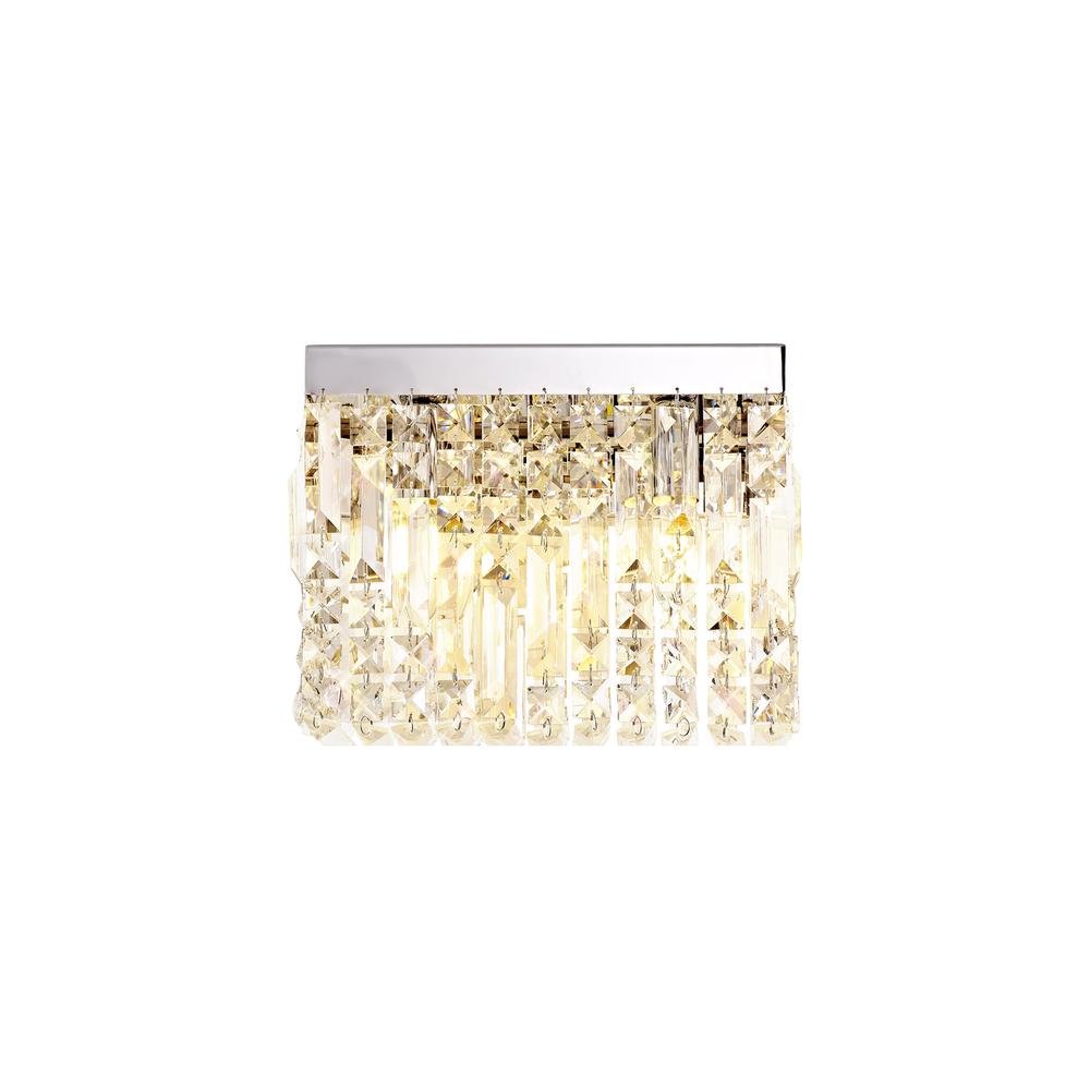 Luxuria Illumia 29x13cm Rectangular Small Wall Light 2 Light E14 Polished Chrome/Crystal