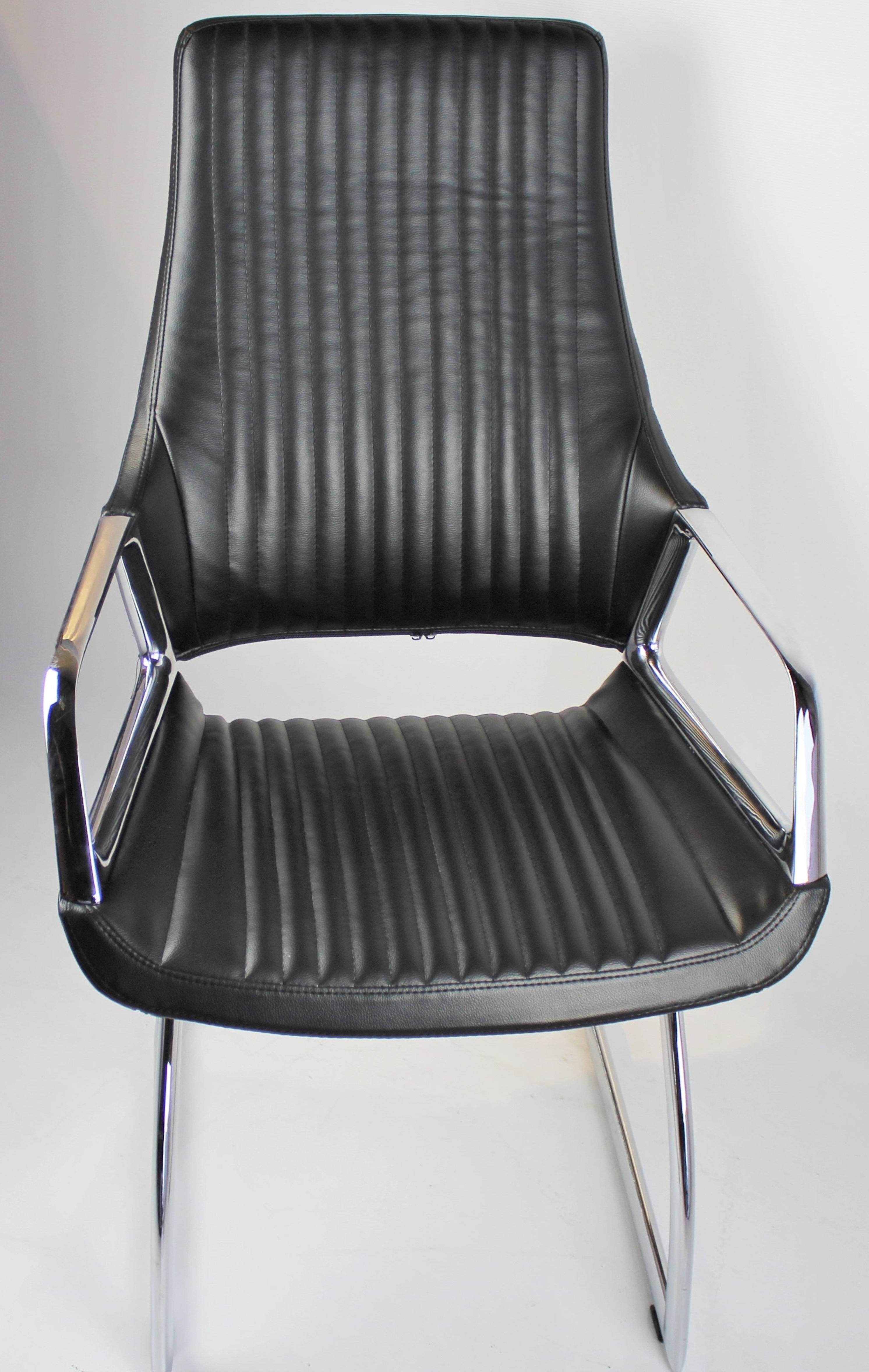 Contemporary Black Leather Visitor Chair - CHA-1318C UK