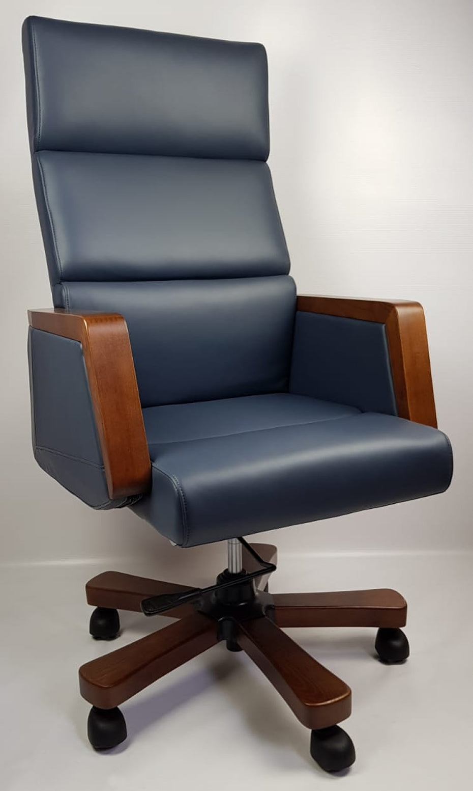 Providers Of Blue Leather Solid Wood Executive Office Chair - HB1819-BL Near Me