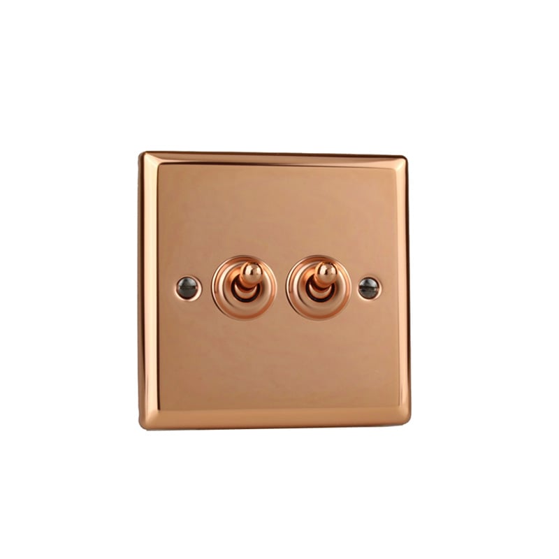 Varilight Urban 2G 10A Intermediate Toggle Switch Polished Copper (Standard Plate)