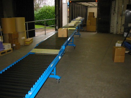 Telescopic Gravity Roller Conveyor Container Unloading