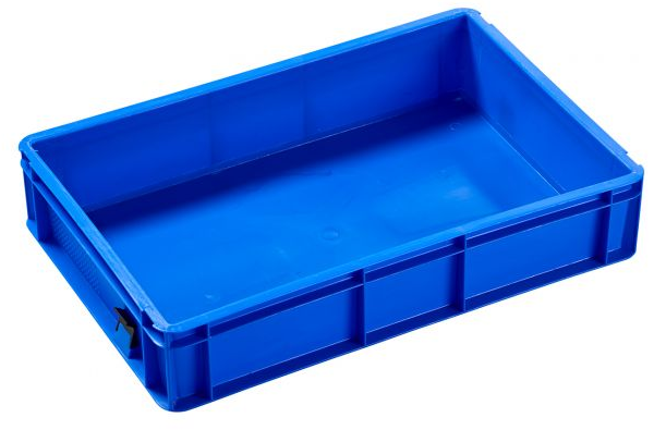 UK Suppliers Of 710x440x310- Attached Lidded Crate Plastic Container - Packs of 4 For Food Distribution