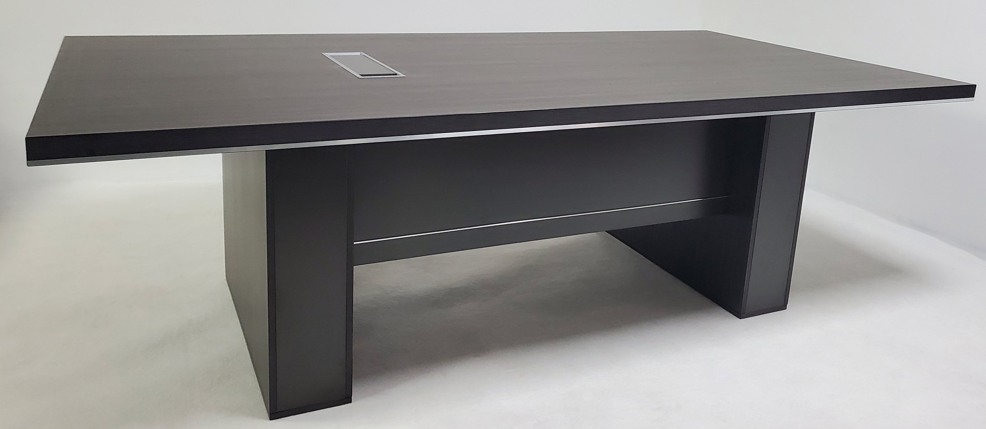 Specialising In Grey Oak Executive Boardroom Table with Chrome Trim - 1800mm - DG07-C0118-04 North Yourkshire