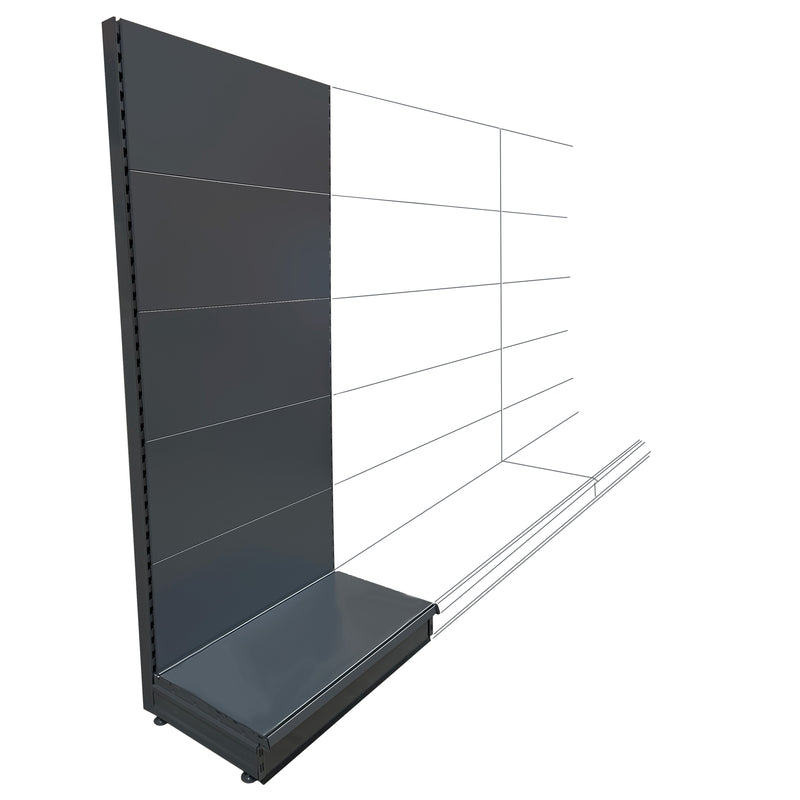 K50 Add-on Wall Bay - Plain Back Panels, 57cm deep base, Dark Grey,  Choice of widths & heights...