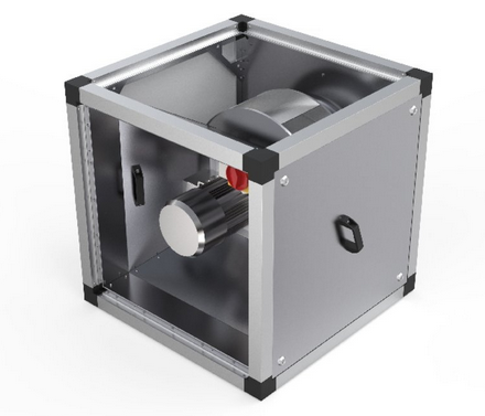 MUB/T 025 355D4 3,075m³/h Centrifugal box fan, 120  °C.  continuous, insulated
