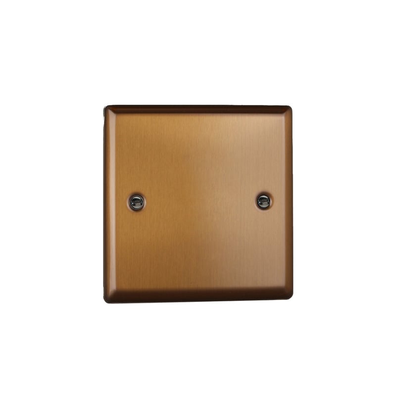 Varilight Urban Single Blank Plate Brushed Bronze (Standard Plate)