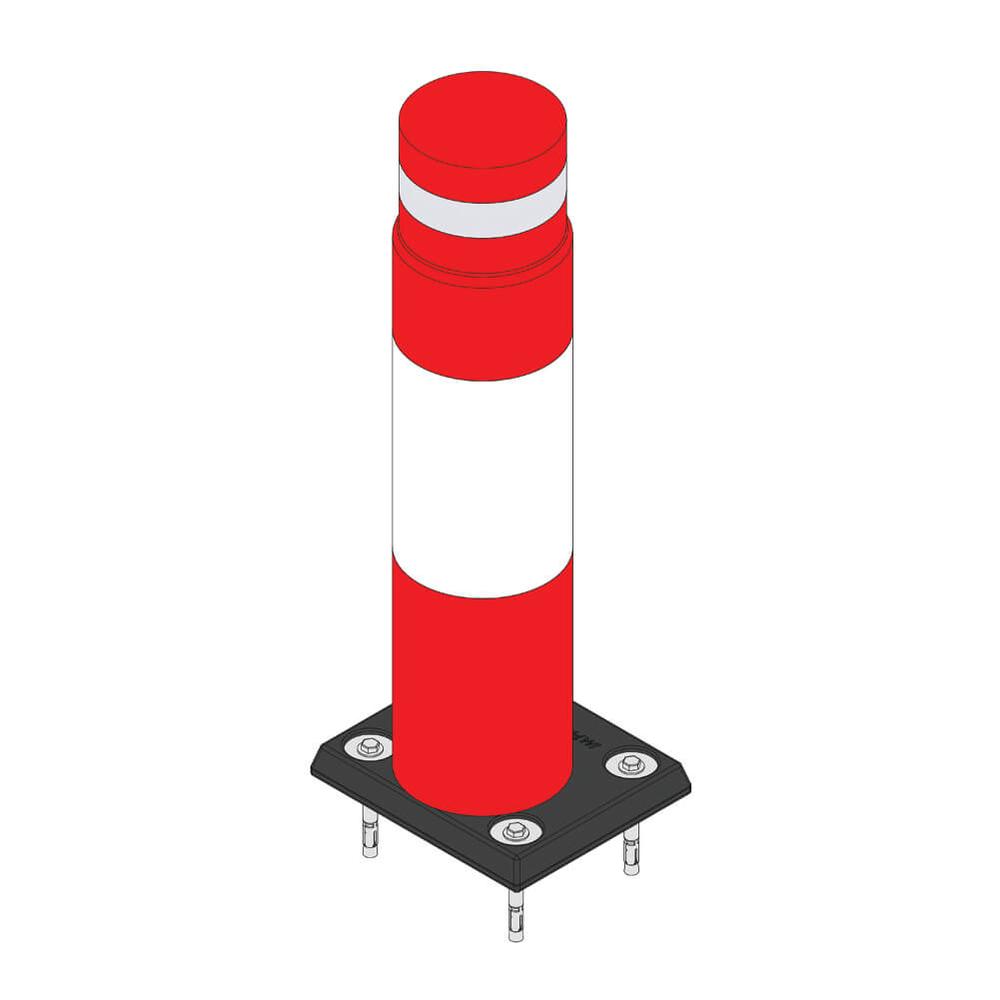 Heavy Duty Bollard 1000mm H x 168mm Dia.Red and White