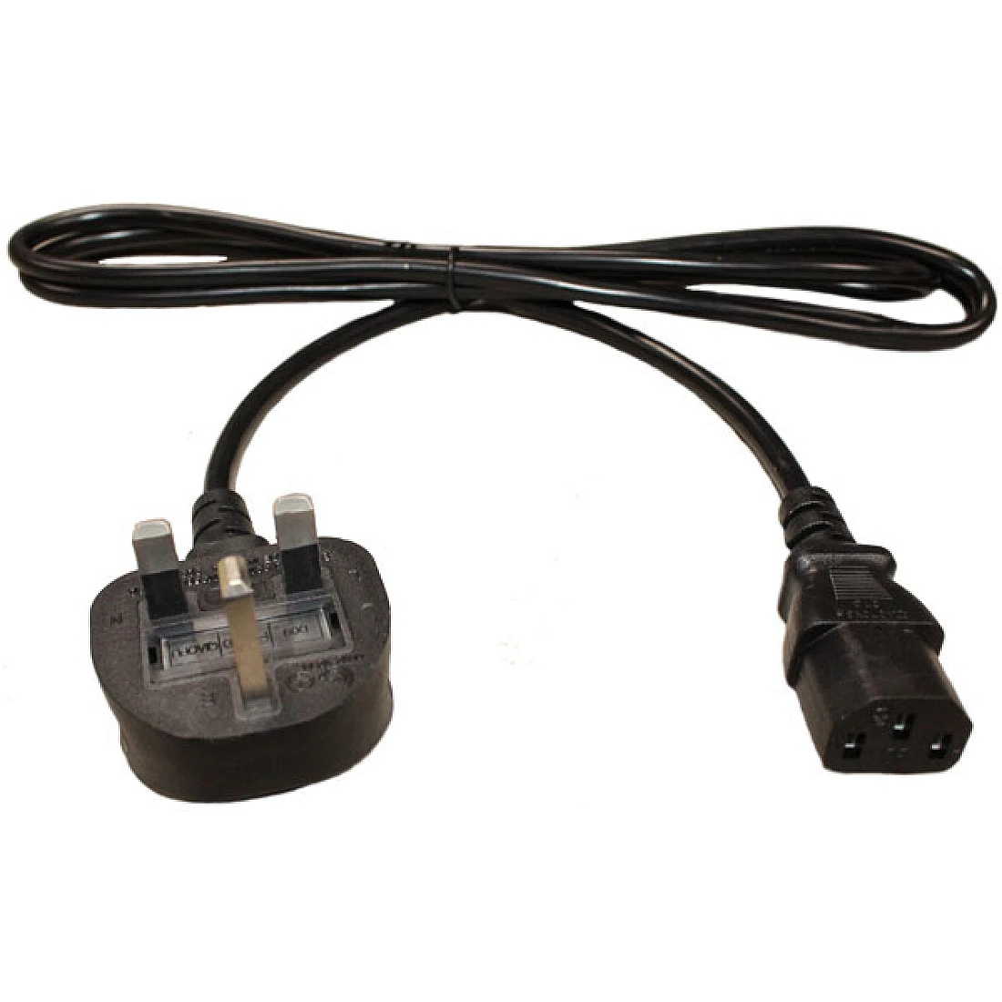 IEC C13 FEMALE TO UK MAINS 2 METRE LEAD