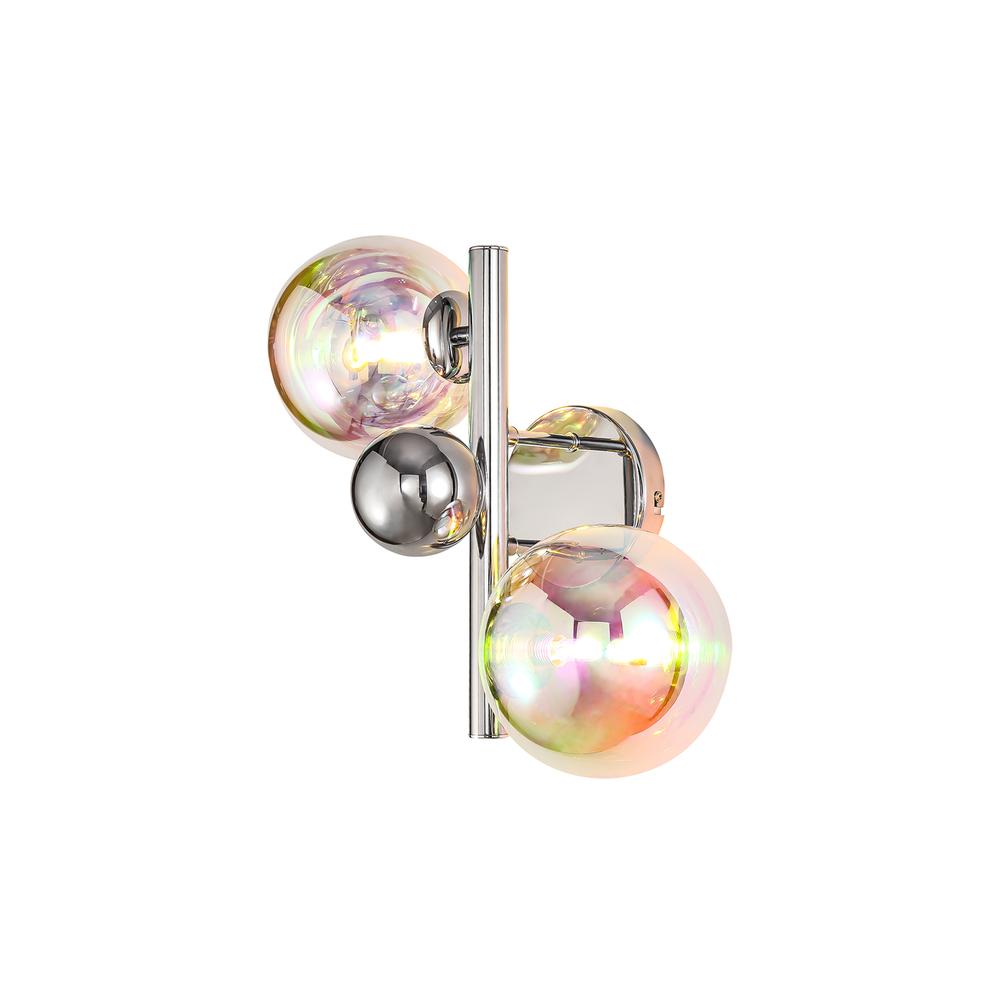 Luxuria Mateo Wall Light 2xG9 Polished Chrome/Iridescent/Chrome Glass