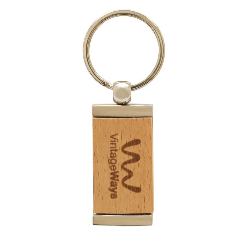 Wooden & Metal Keyring