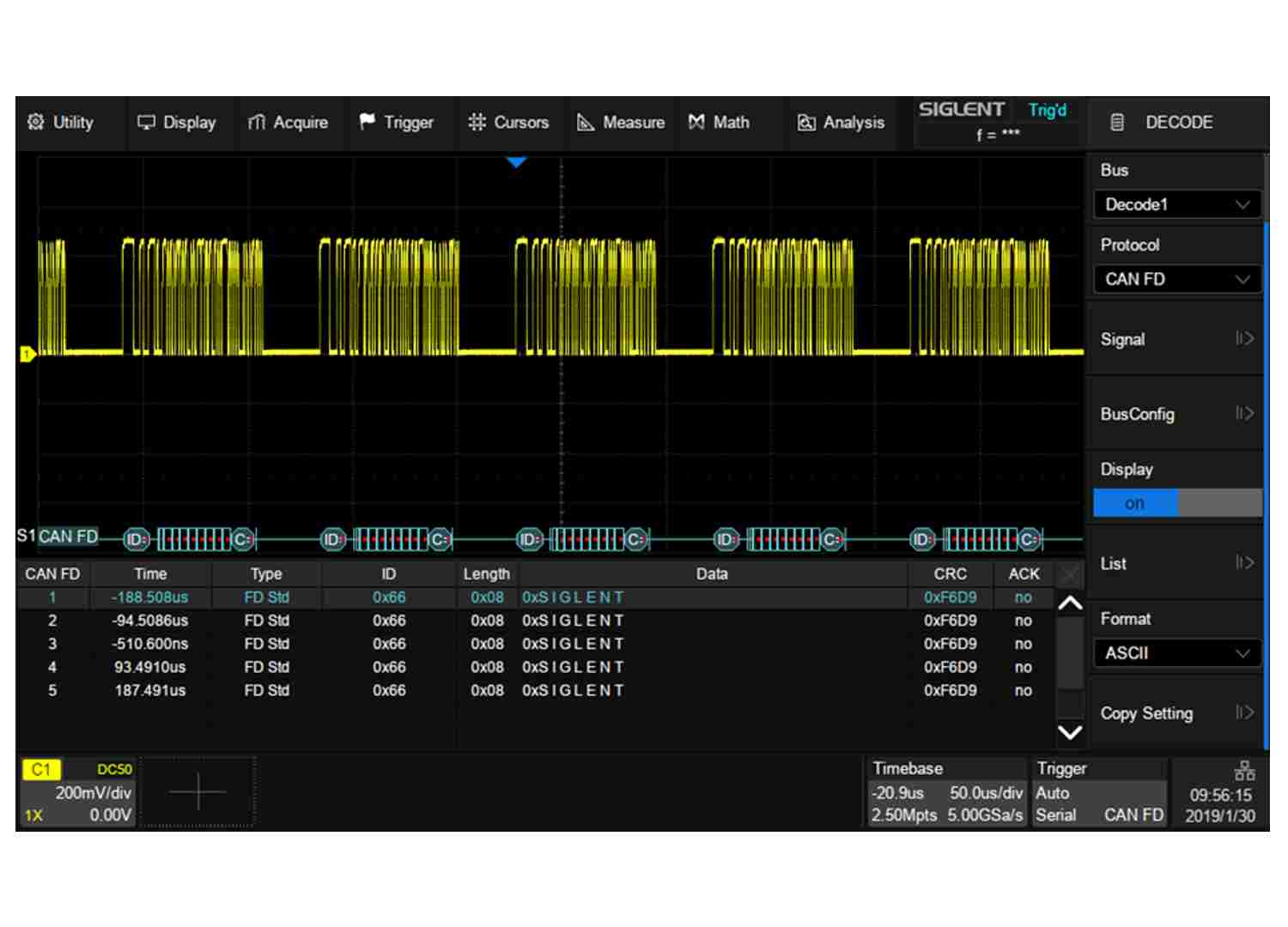 Siglent SDS7000APro-CANFD Software Licence