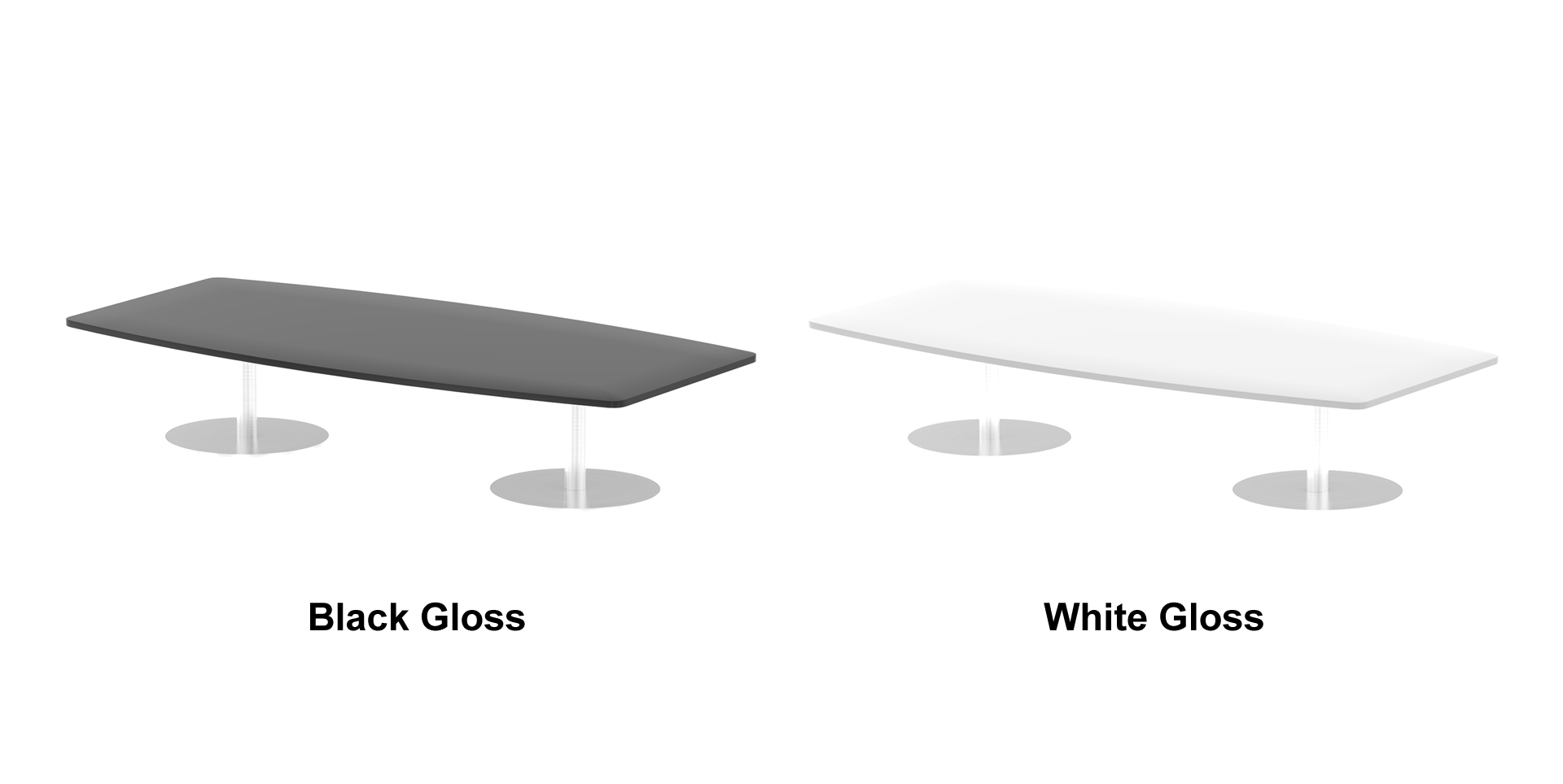 Italia Low 475mm High Gloss Meeting Table - 1800mm or 2400mm Option - Black or White Option Huddersfield