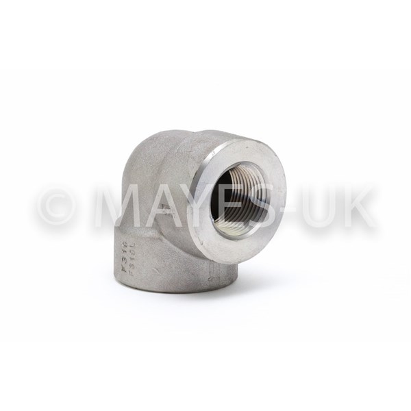3/4" 3000 (3M) BSPT           
90° Elbow
A182 304/304L Stainless Steel
Dimensions to ASME B16.11