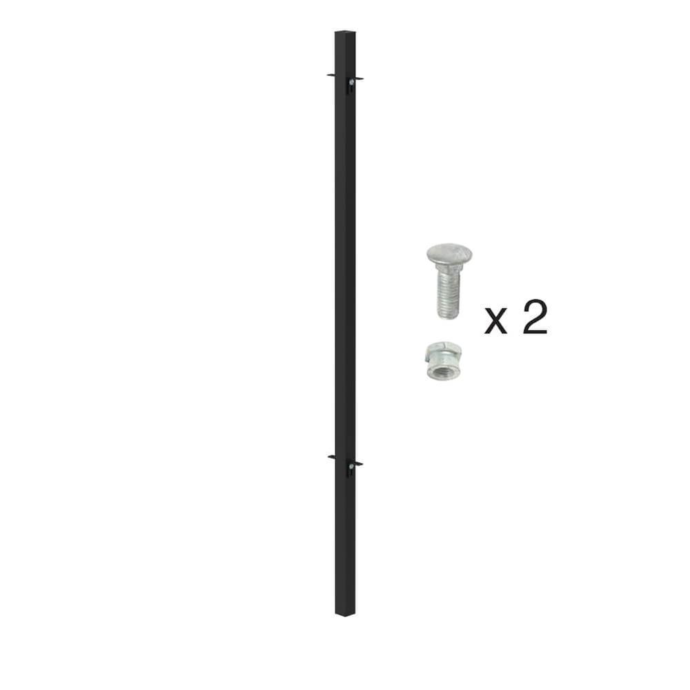 1500mm High Concrete In Mid Post 60x60mmIncludes Cleats & Fittings - Black