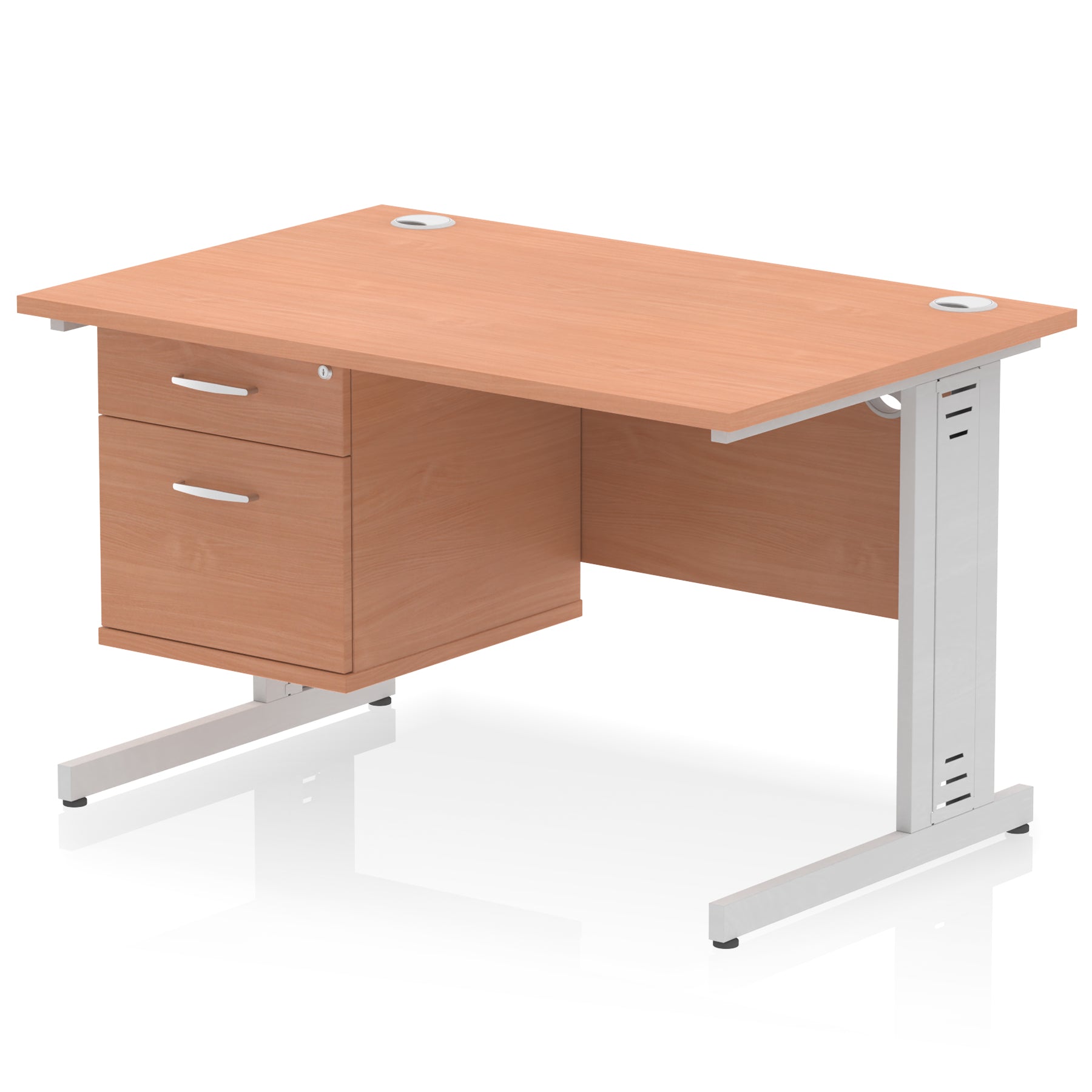 Specialising In Impulse Cable Managed Straight Desk With Single Fixed Pedestal - 1200mm - Multiple Colour Options North Yourkshire