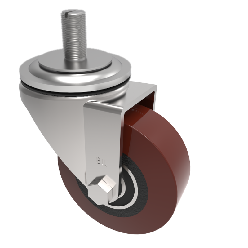 Polyurethane on Cast Iron Stem Swivel Castor 100mm 250kg Load