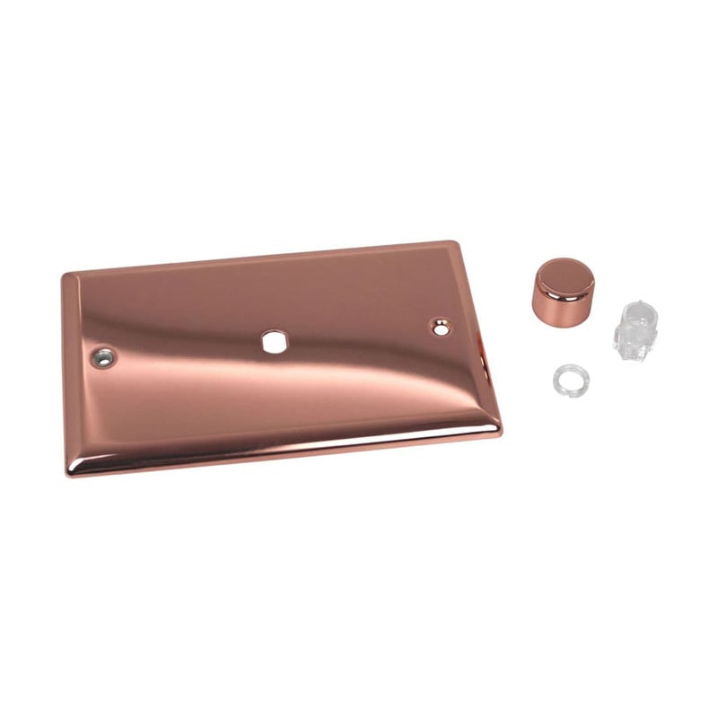 Varilight Urban 1G Twin Plate Matrix Faceplate Kit Polished Copper for Rotary Dimmer Standard Plate