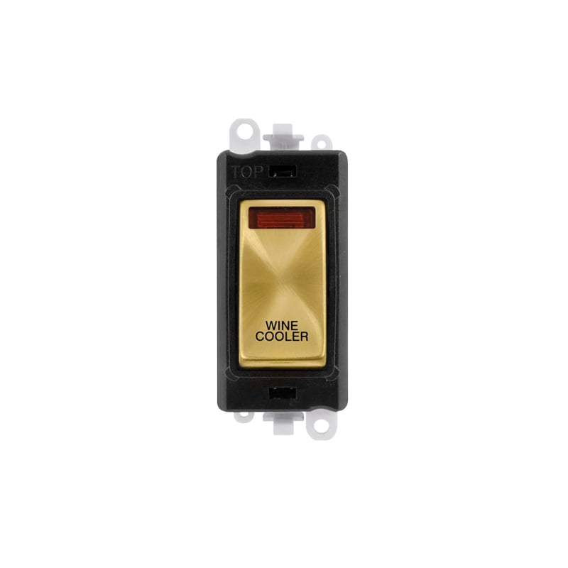 Click GridPro 20AX Satin Brass DP Switch Module with Neon Wine Cooler Insert Black