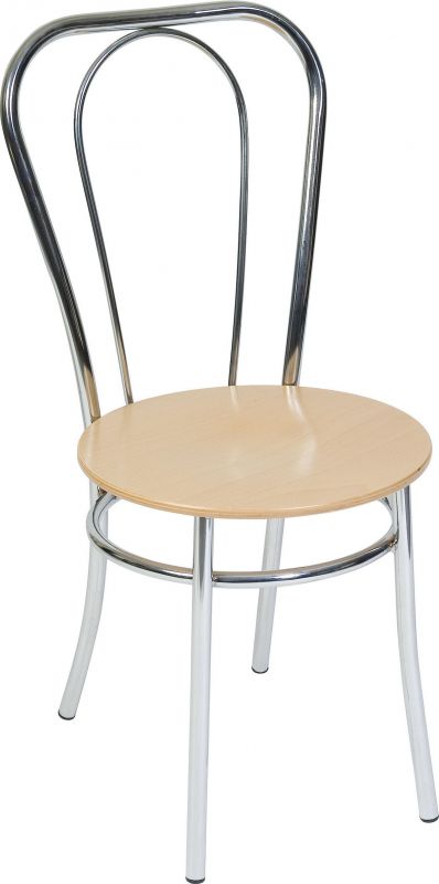Specialising In Light Wood and Chrome Visitor Chair - BISTRO UK